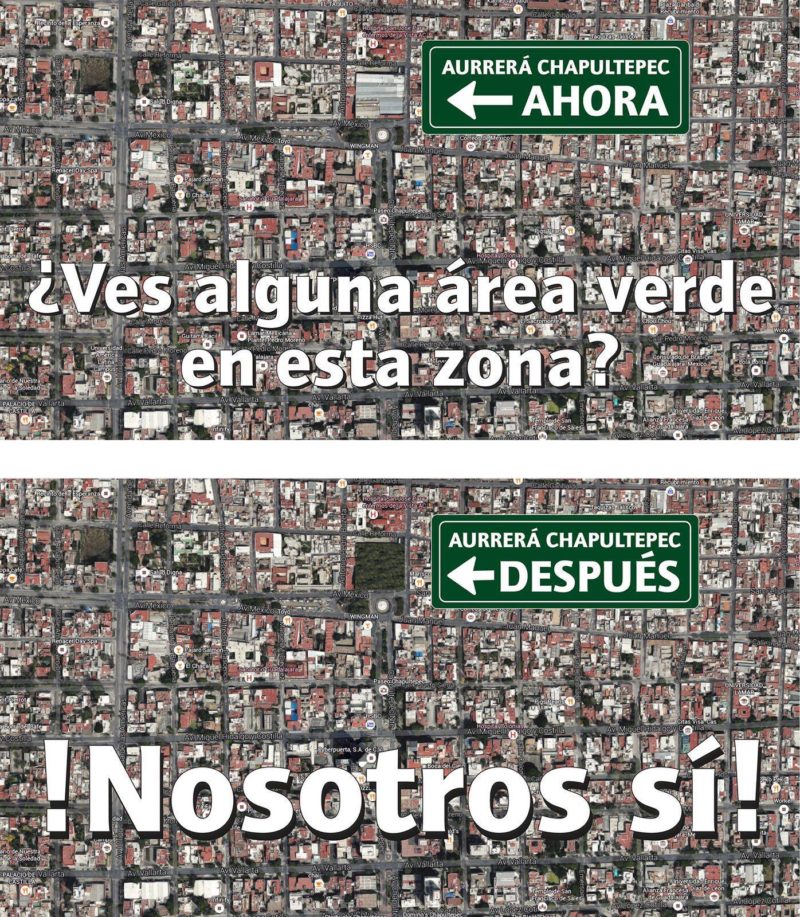 Propuesta que circula en redes sociales para crear un parque donde estaba Aurrerá Chapultepec
