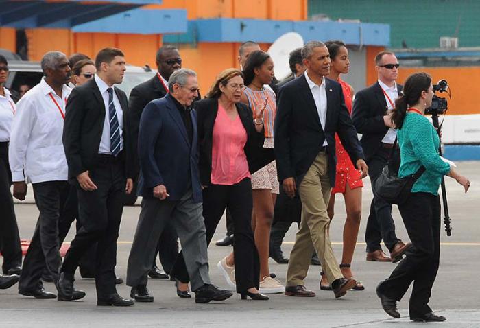 Barack Obama en el aeropuerto de La Habana al salir de Cuba. Foto: Juvenal Balam. Granma